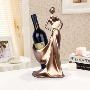 Take a fan shaped like a beautiful woman, red wine shelf, ornaments, resin crafts