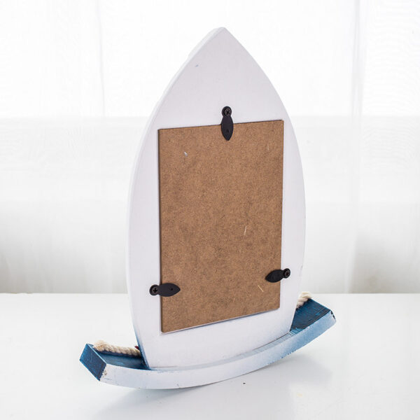 Wooden photo frame in the shape of a sailboat, creative, personalized - Imagen 4