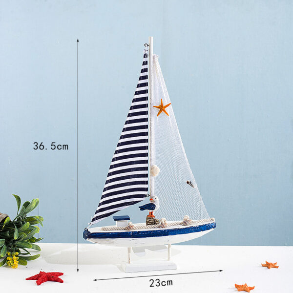 Blue and white shell sailboat style handicraft gift - Image 4