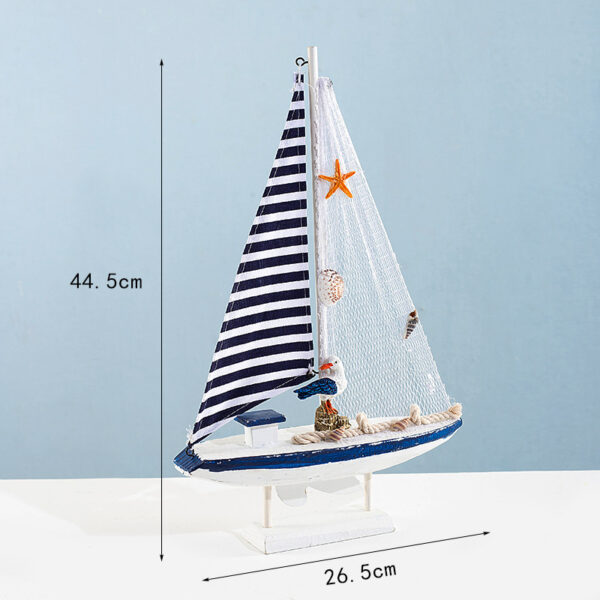 Blue and white shell sailboat style handicraft gift - Image 5