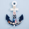 Iron anchor hanger for wooden boat, Mediterranean style, hooks, accessories