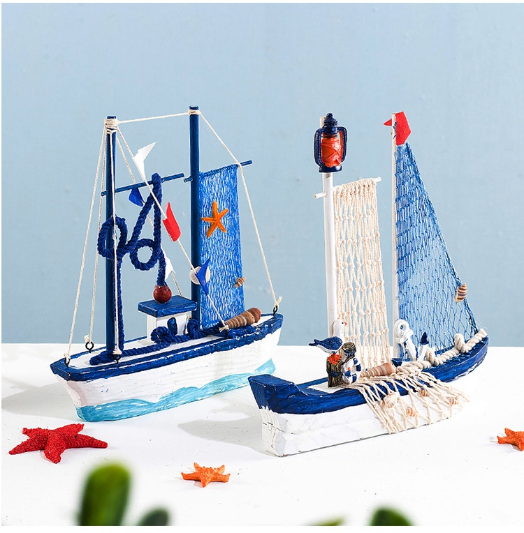 Wooden carving boat, gift sailboat