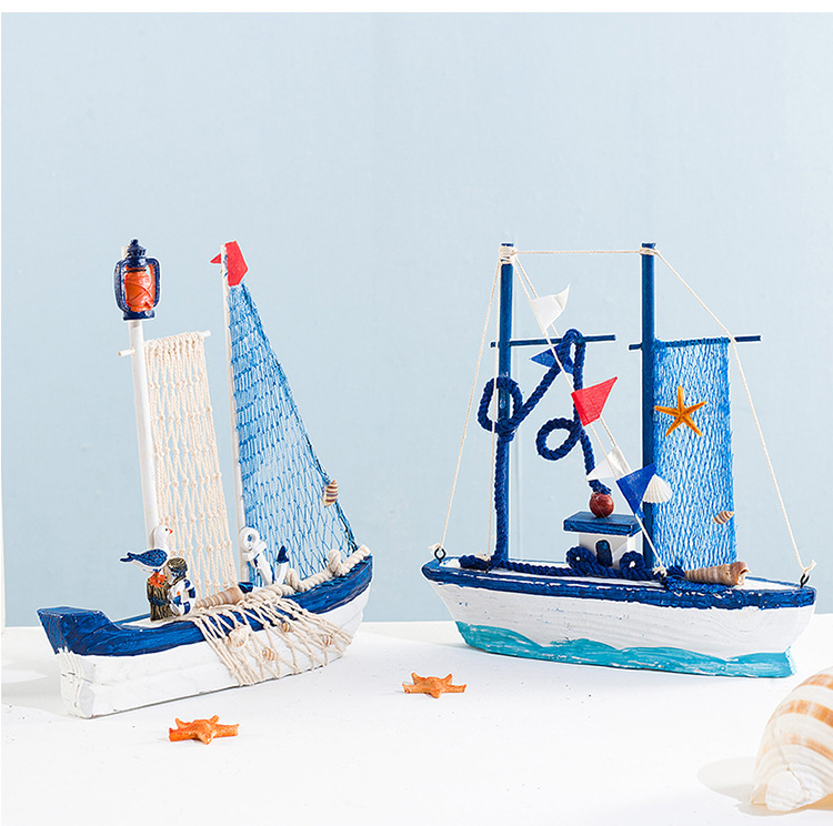 Wooden carving boat, gift sailboat