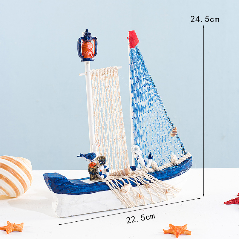 Wooden carving boat, gift sailboat - Image 5